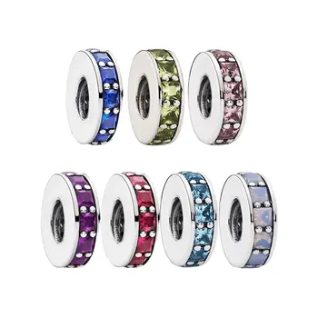 Multi Värvi Kristallid Ring Igavik Distants Charms ' Idega Naiste 925 Sterling Hõbe Originaal Trahvi Ehteid Teha DIY Bracelets
