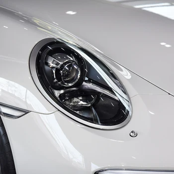 Mõeldud Porsche 911 991 2012-2018 Läbipaistev Lambivarju Esilatern Hõlma Lamp Shell Esitulede Varju Objektiivi Hõbe Hall Ääris