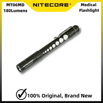 NITECORE MT06MD Professionaalse Arsti Taskulamp 180 Luumenit Nichia 219B LED Power By 2* AAA patareid Meditsiinilise Kontrolli Kerge