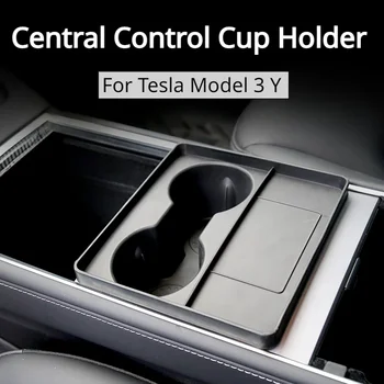 Näiteks Tesla Model 3 Y Keskne Kontroll topsihoidja Kaardi Võti Piirata Ala Ladustamise Kasti Joogi-Non-slip Topelt Auk Paigalda Auto Interjöör