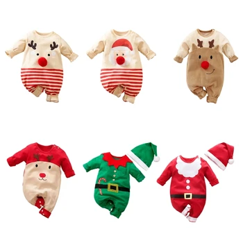 Pidulik Beebi Santa Cosplay Kostüüm Jõulude Pika varrukaga, kanna Kombekas Imiku Romper 0-24 M Baby Fotograafia Varustus Partywear
