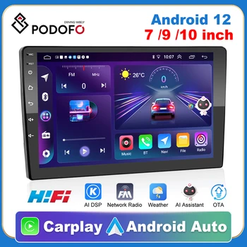 Podofo Auto Raadio 2 Din Carplay Android 12 Multimeedia Mängija, GPS Autoradio Volkswagen Nissan Toyota Hyundai ja Kia
