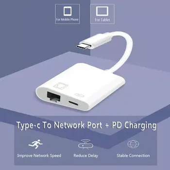 Professionaalne Mobiiltelefoni Adapter Võrgu Kaardi Tüüp-C-RJ45 Port PD Laadimine Ethernet Konverteri Xiaomi Huawei