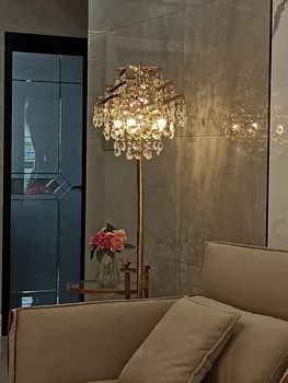 Põranda Lamp Kerge, Luksuslik Elutuba, Magamistuba Öö-Ameerika Uuring Retro Restoran Ideid Euroopa Stiilis Crystal Lamp