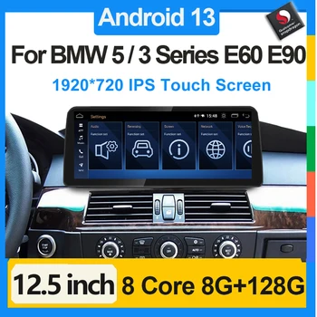 Qualcomm Android 13 GPS Navigatsiooni Süsteem Multimeedia Video Mängija Auto Carplay BMW 3-Seeria, E90 E91 5-Seeria E60 e61 seadmesse