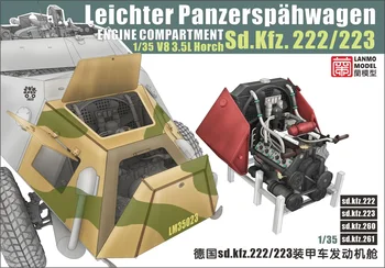 Raske Hobi LM-35023 1/35 Mõõtkavas WWII Leichter Panzerspahwagen Saksamaa sd.kfz.222/223 mootoriruumi V8 3.5 L Horch