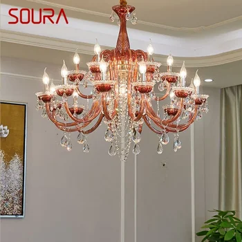 SOURA Luksuslik Stiilis Kristallist Ripats Lamp Euroopa Küünal Lamp Kunsti elutuba Restoran Magamistuba Villa Lühter