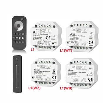 Skydance L1 L1(WT) L1(WT) 0-10V LED Dimmer, Push Dimmer 1CH RF & WiFi& Zigbee Dimmer Lüliti Ühte Värvi Ribad