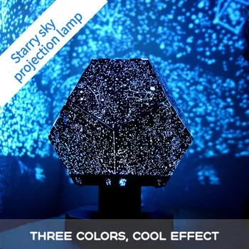 Starry Night Light LED Tri -Värvi Pöörlev Projektsioon tähistaeva Galaktika Projektsioon Lapsed Kingitus Esteetiline Tuba Teenetemärgi Lamp