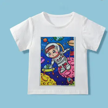 Suvel Uus Astronaut Poiss, T-Särgid Lastele, Ulme Kosmoselaev Tüdrukute T-Särgid Värvitud Ümber Kaela Vabaaja Kids T-Särk