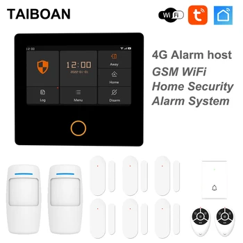 TAIBOAN Smart Wireless 4G Alarmi Vastuvõtva Komplektid GSM WiFi Kodu valvesignalisatsiooni Sisseehitatud Sireen Töötada Tuya Alexa App Kontrolli