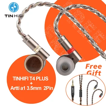 TINHIFI T4 PLUS Kõrva Kõrvaklapid Hifi Dünaamiline Jälgib kosmosejaama Carbon Komposiit Diafragma Koos 0.78 2pin Kõrvaklappide