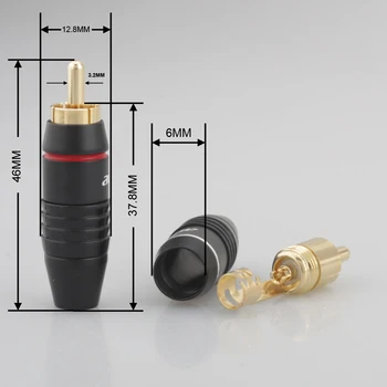 Tasuta kohaletoimetamine 50 tk Kvaliteetset RCA Pistik Joota RCA Adapter, 24K kullatud Audio Pistik