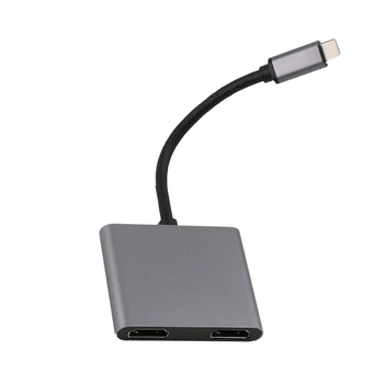 Tüüp C-Hub Dual -Ühilduv 4K USB-C Konverteri Adapter , Air/Ipad Pro, Dell XPS 13/15,Surface Pro 7/Go