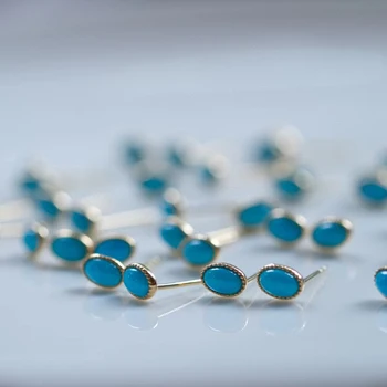 Uued hõbe inkrusteeritud lapis lazuli kõrvarõngad naistele luksus mood minimalistlik ovaalne sinine Kõrva Trukid pool, iga Päev ehted kingitus