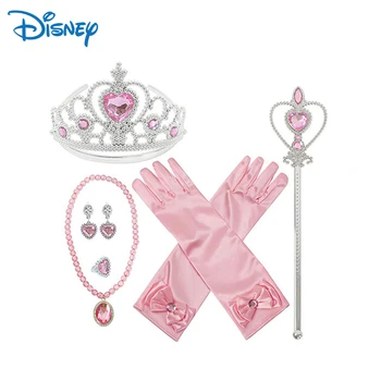 Uus Disney Tarvikud Külmutatud Kindad, Kroon Magic Stick Ehtekomplekt Roosa Printsess Partei Asjade Tüdrukud Cosplay Tarvikud Kingitus