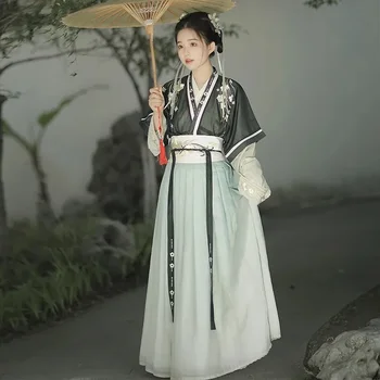 VEE Hanfu Naiste Vana Kostüümid, Traditsiooniline Hiina Kleidid Roheline Cosplay Fotograafia Set Tang Dünastia Seelikud Kevad Sügis