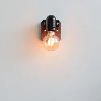 Vintage Keraamiline E27 Edison Pirn Lamp Alused Puidust Alus Kodu Koridoris Baar Kohvik Magamistuba Portselan Kerge Pesa Omanik Komplekt