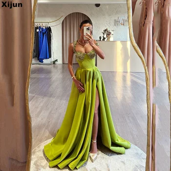 Xijun-Line Tanssiaiset Kleidid Roheline Off Õla Lõhik Crystal Õhtukleit Ametlik Sündmus Kleit Vestidos De Fiesta