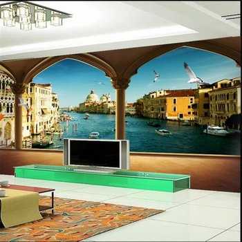 wellyu de papel parede Kohandatud taustpildi Ilus unistus Euroopa stiilis maastik 3D stereo TV taust seina papier peint