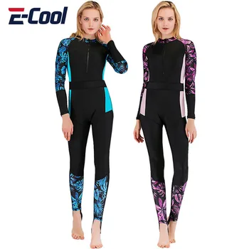 Õhuke Sukeldumisel Ülikond Naiste Ühes Tükis Ujumistrikoo UV-Kaitse Pikad Varrukad Ujumine Ülikond Slim Fit Ujuvad Surfamine Ülikond