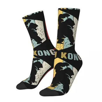 Õnnelik Naljakas Meeste kompressiooni Sokid Retro Disain, Retro Harajuku King Kongi Filmi Monster Street Style Uudsus Õmblusteta Meeskonna Sokk
